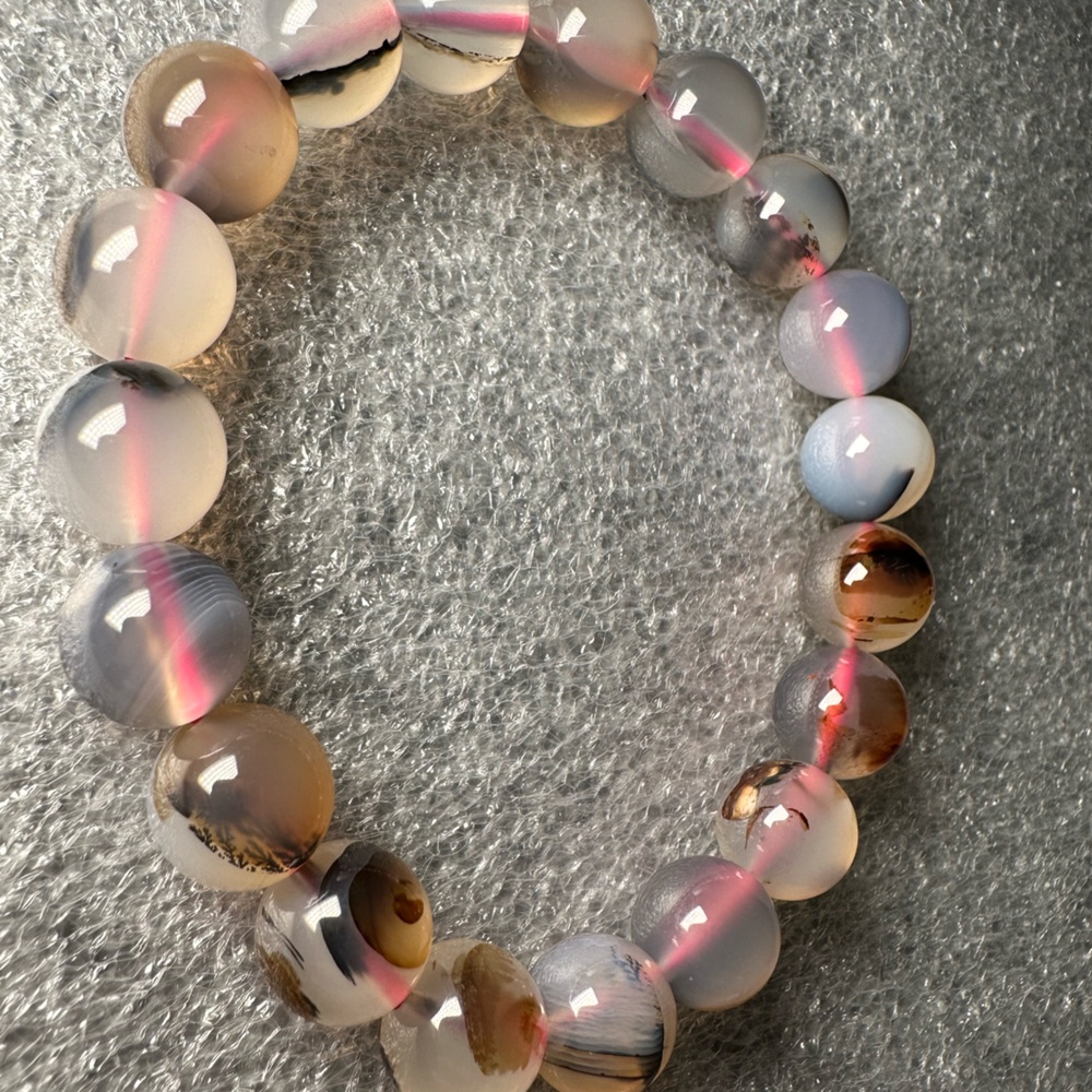Gorgeous 10MM Dendritic Agate Natural Crystal Bracelet